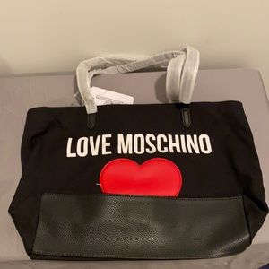 Love Moschino heart canvas tote bag